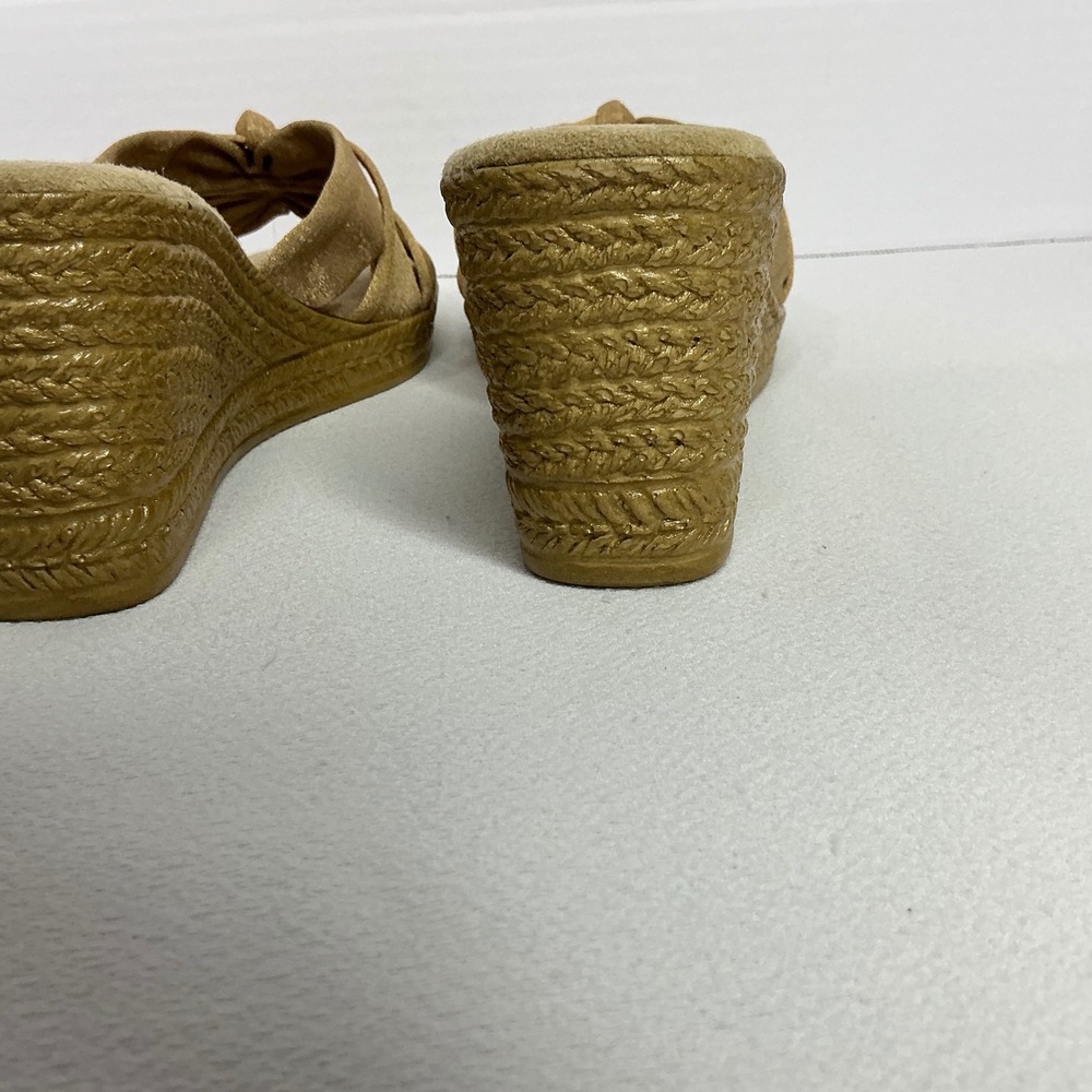 Tuscany by Easy Street Gold Metallic Wedge Sandals Made in Italy Womens 11W - Picture 4 of 9